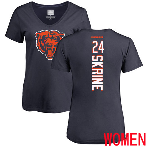 Chicago Bears Navy Blue Women Buster Skrine Backer NFL Football #24 T Shirt->nfl t-shirts->Sports Accessory
